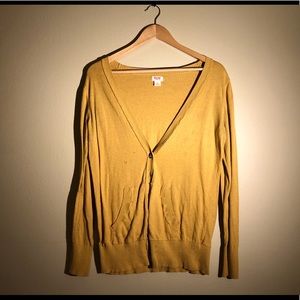 Yellow cardigan, worn, size L
